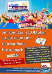 Tickets für 21. KINDERKLEIDER- UND SPIELZEUGBASAR am 21.10.2018 - Karten kaufen